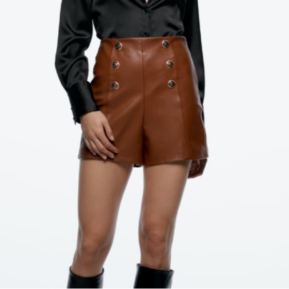 Zara faux leather shorts